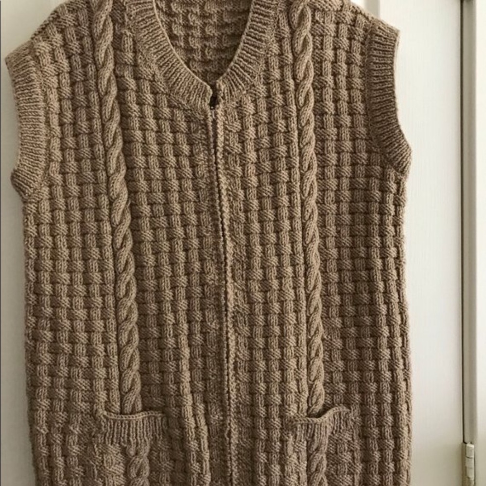 Men’sCardigan2PocketsFront ZipperHandmadeKnitting
